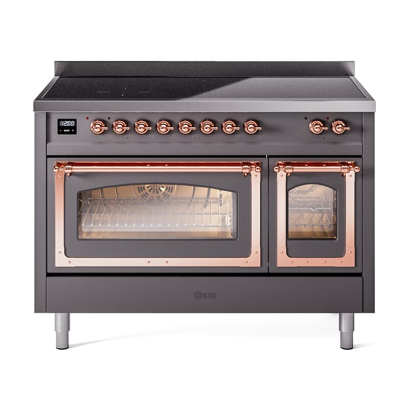 Nostalgie II Noblesse 48″ Induction Range (Triple Glass Door, Graphite Matte, Copper)