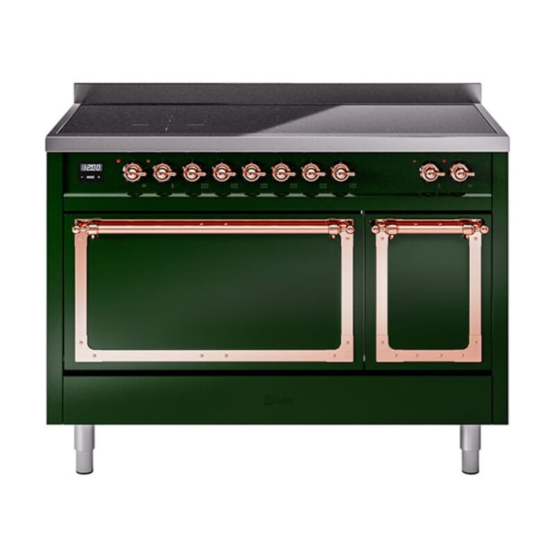 Nostalgie II Noblesse 48″ Induction Range (Solid Door, Emerald Green, Copper)