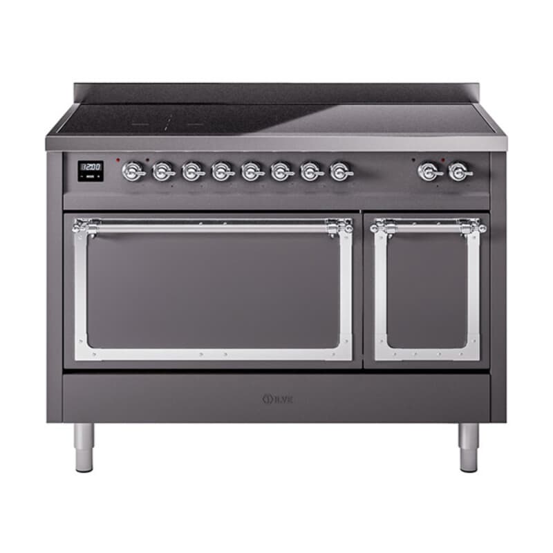 Nostalgie II Noblesse 48″ Induction Range (Solid Door, Graphite Matte, Chrome)
