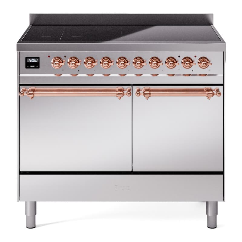 Nostalgie II 40 UPDI406QNMPSSP Freestanding Electric Range Range with Induction Double Oven with Solid Door with Copper knobs