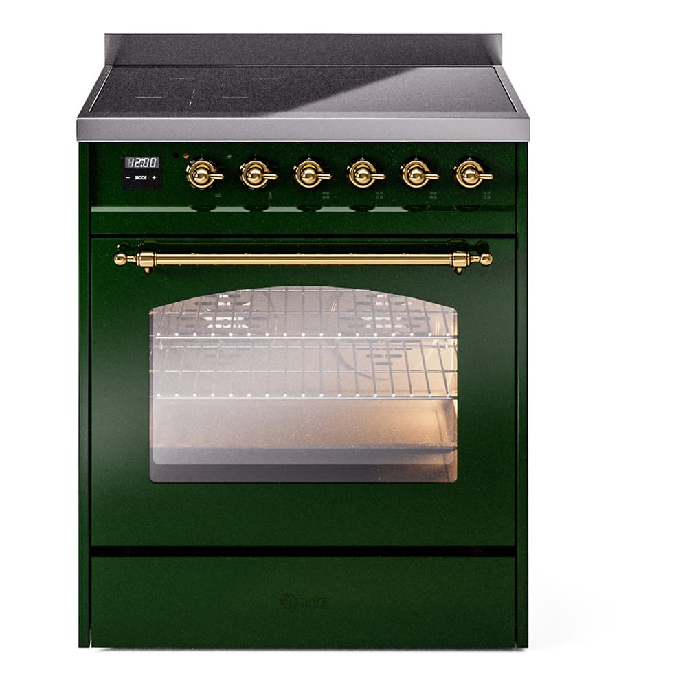 Nostalgie II 30 UPI304NMPEGG Freestanding Electric Range Range with Induction Single Oven with Triple Glass Door with Brass knobs