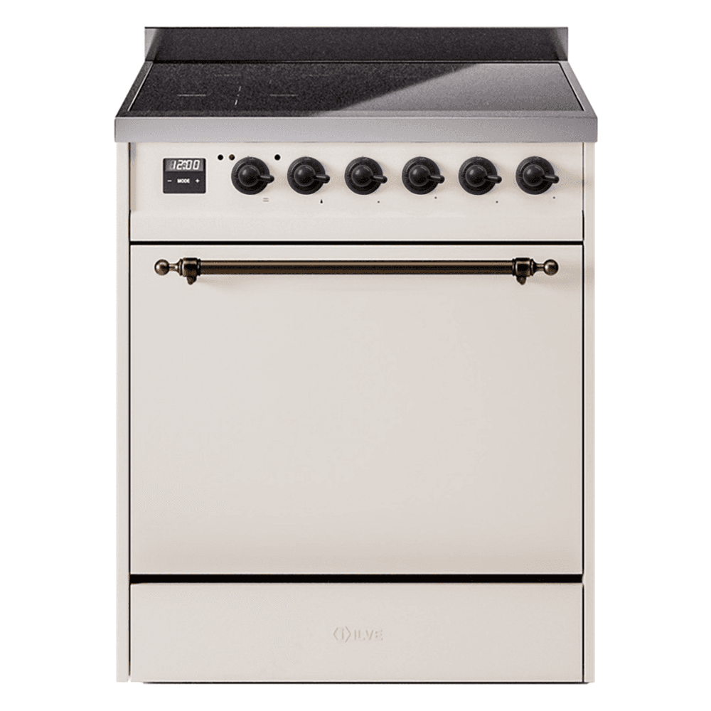 Nostalgie II 30 UPI304QNMPAWB Freestanding Electric Range Range with Induction Single Oven with Solid Door with Bronze knobs
