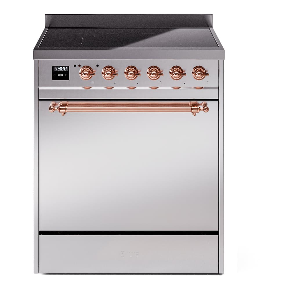 Nostalgie II 30 UPI304QNMPSSP Freestanding Electric Range Range with Induction Single Oven with Solid Door with Copper knobs