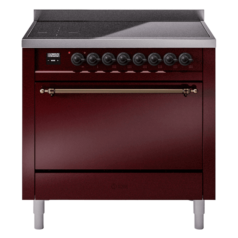 Nostalgie II 36 UPI366QNMPBUB Freestanding Electric Range Range with Induction Single Oven with Solid Door with Bronze knobs