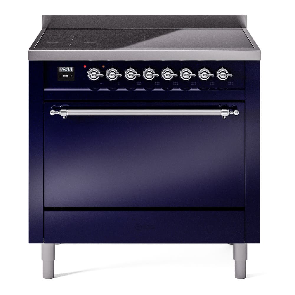 Nostalgie II 36 UPI366QNMPMBC Freestanding Electric Range Range with Induction Single Oven with Solid Door with Chrome knobs