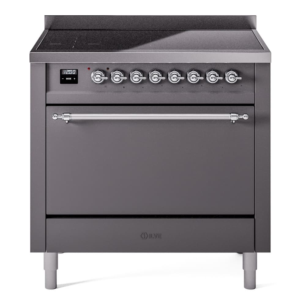 Nostalgie II 36 UPI366QNMPMGC Freestanding Electric Range Range with Induction Single Oven with Solid Door with Chrome knobs
