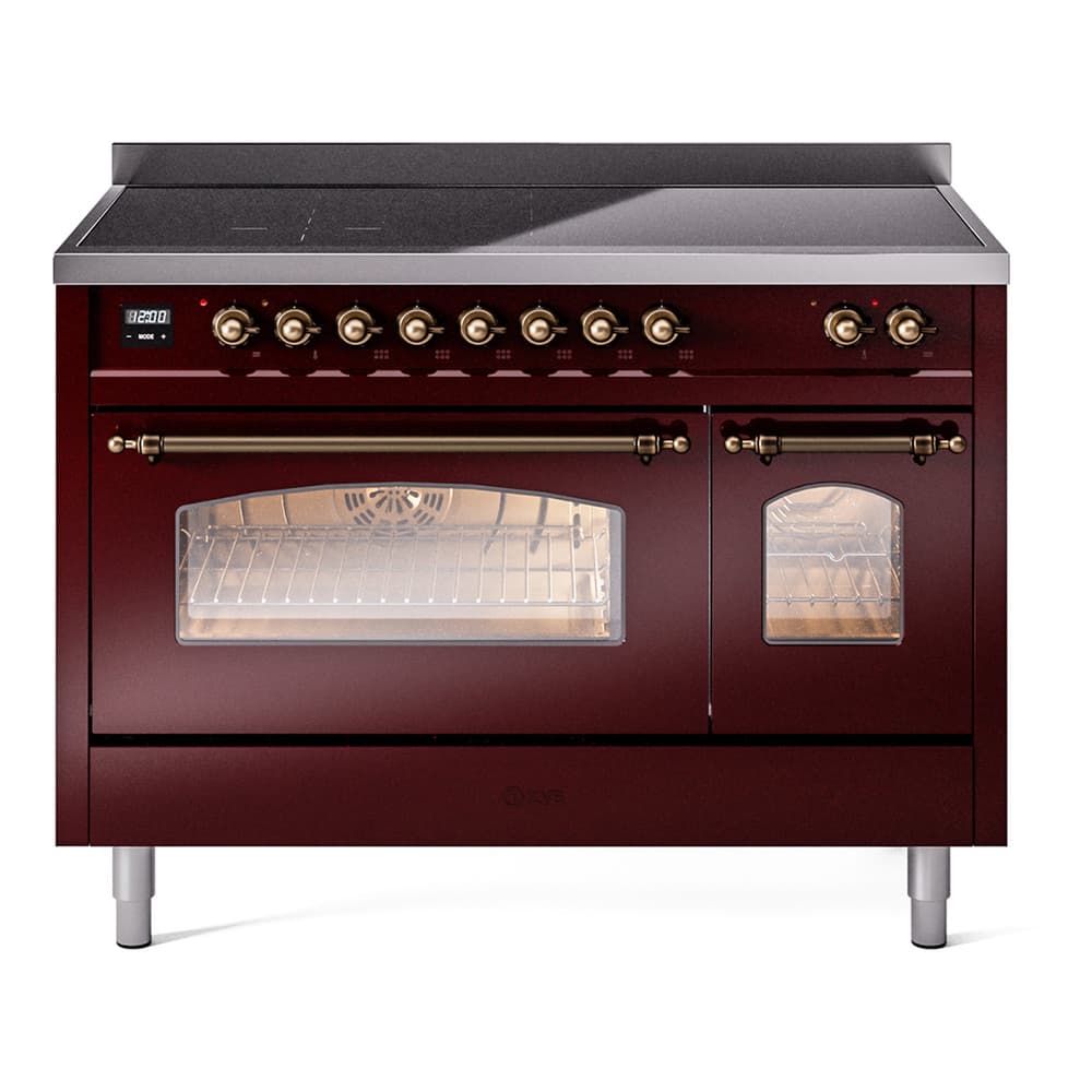 Nostalgie II 48 UPI486NMPBUB Freestanding Electric Range Range with Induction Double Oven with Triple Glass Door with Bronze knobs