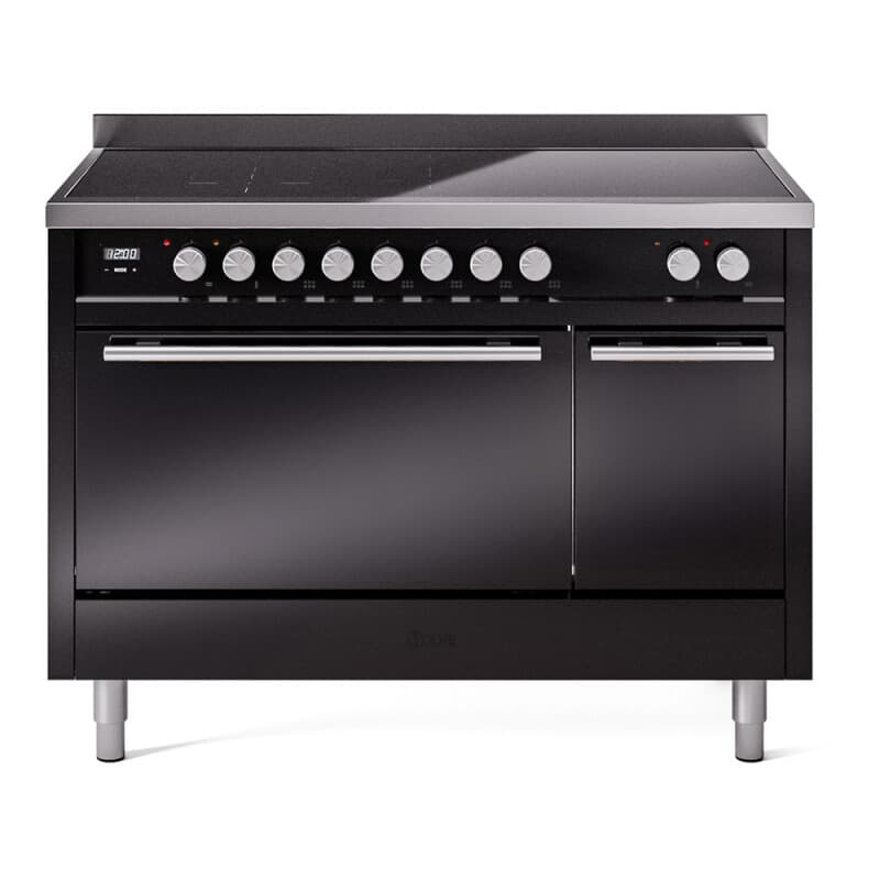 Professional Plus II 48 UPI486QMPBK Freestanding Electric Range Range with Induction Double Oven with Solid Door with Stainless Steel knobs