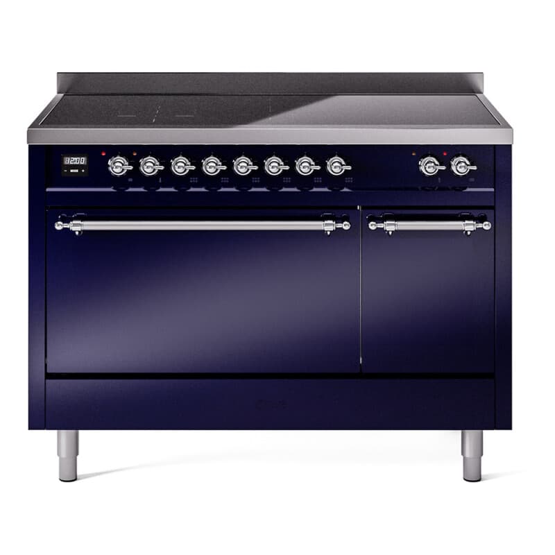 Nostalgie II 48 UPI486QNMPMBC Freestanding Electric Range Range with Induction Double Oven with Solid Door with Chrome knobs