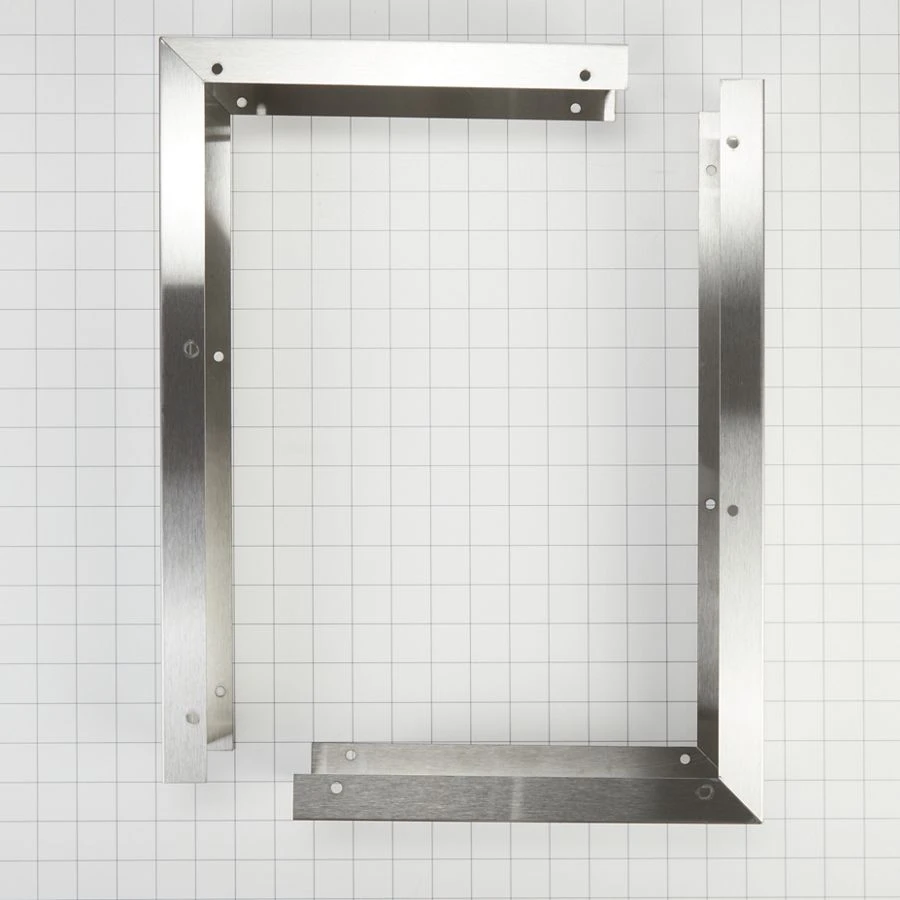 3" X 17 1/4" X 11" Over-The-Range Microwave Trim Kit with stainless steel trim pieces, mounting hardware, & instructions