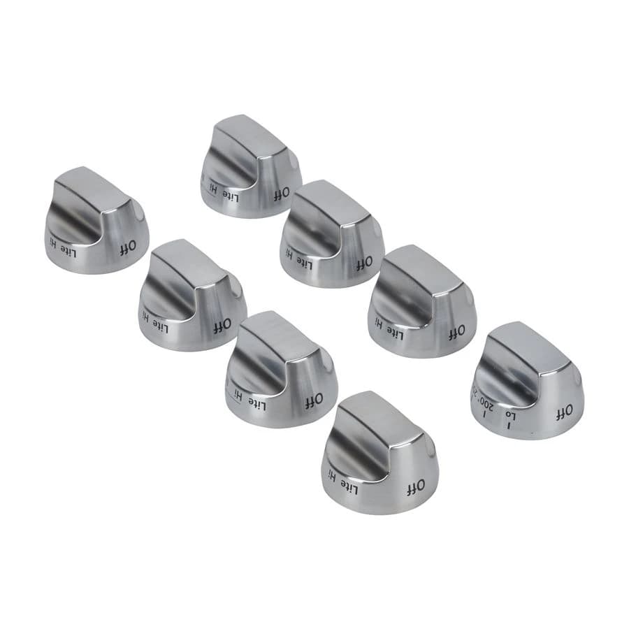 KitchenAid 36-IN/48-IN Range Bladed, Stemless Burner Knobs Kit (Set of 8) - Stainless Steel (Includes One Griddle and Grill)