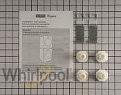 Washer & Dryer Stacking Kit for 27", with hooked galvanized steel brackets, 4 leveling dryer feet, 2 clips, and 4 screws