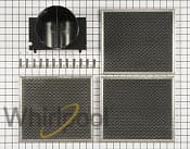 Range Wall Hood Recirculation Kit - Silver (Includes Two Charcoal Filters, Four Rod-Style Clips, and One Deflector Damper)
