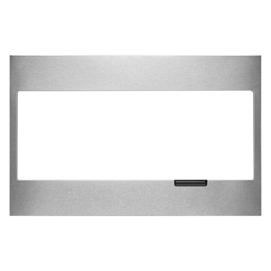 Built-In Low Profile Microwave Standard Trim Kit with Pocket Handle, Stainless Steel, fits cut-out height 17-1/2"