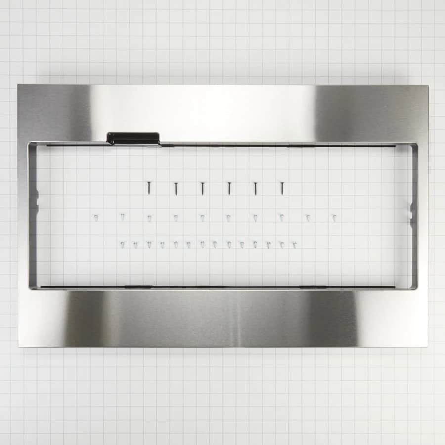 Built-in Low Profile Microwave Standard Trim Kit With Pocket Handle, Stainless Steel, Fits Cut-out Height 17-1/2"