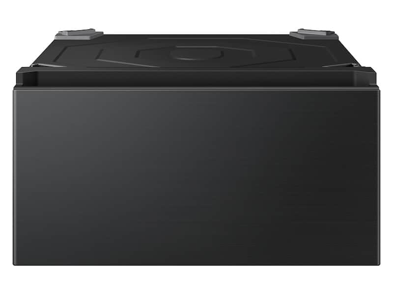 Bespoke AI Laundry Combo Pedestal with Storage Drawer in Brushed Black