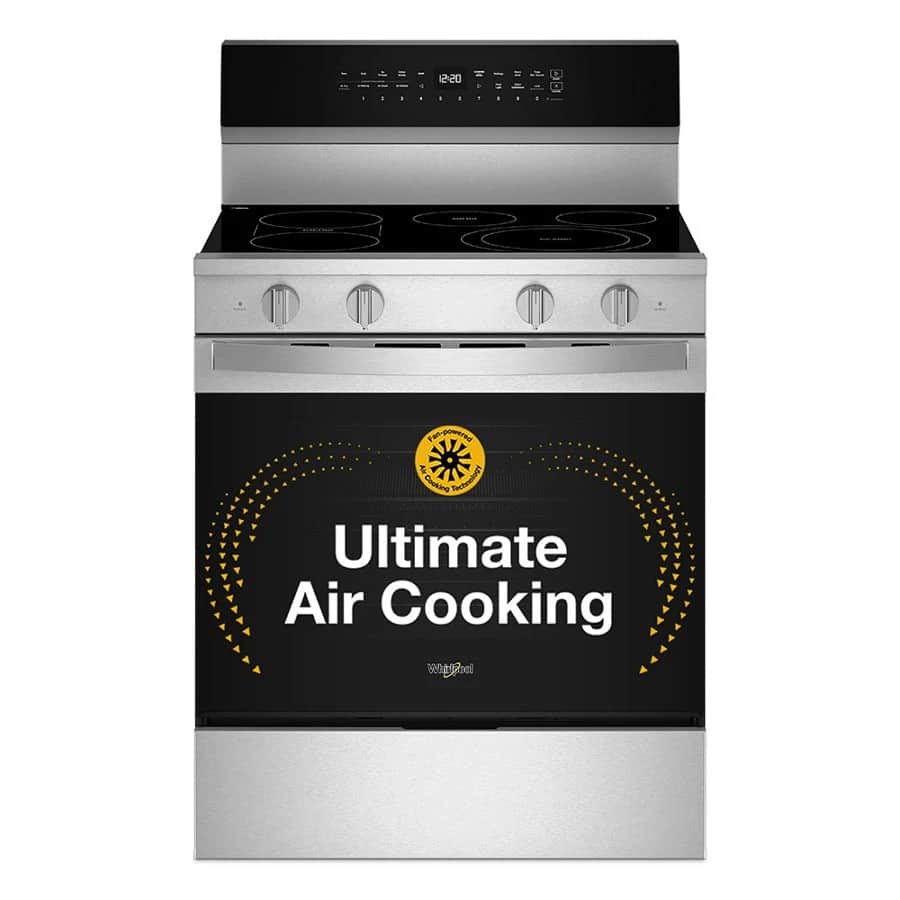 30-inch Electric Smart Range with Air Cooking Technology, No Preheat Air Fry, High Speed Preheat Oven, WipeClean™ Coating, and Steam/Self Clean