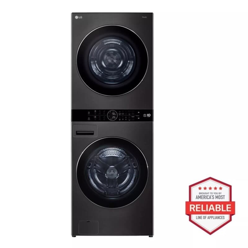 LG Single Unit LG WashTower™ with Center Control™ 5.0 cu. ft. Front Load Washer and 7.8 cu. ft. Electric Ventless Heat Pump Dryer