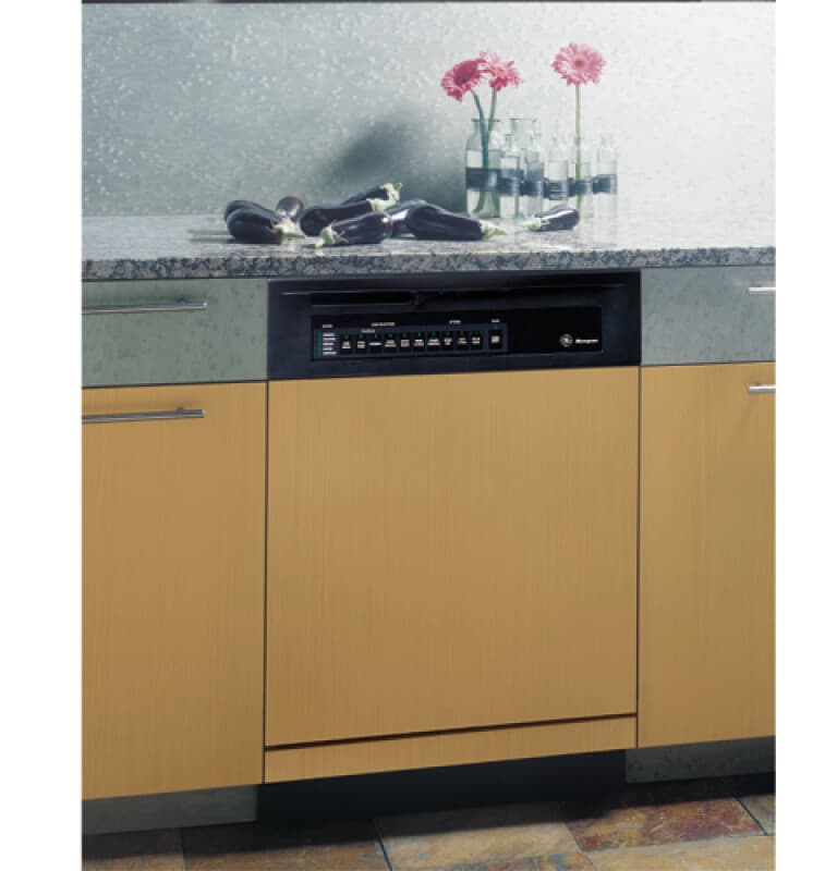 GE Monogram® American-Design Black Dishwasher with PermaTuf® Interior