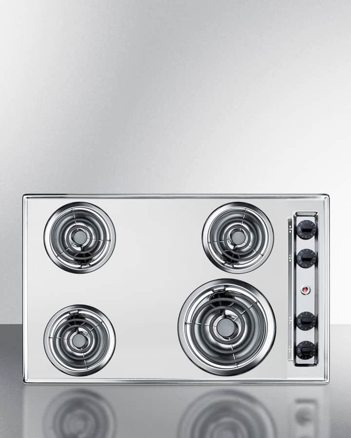 30" Wide 230V 4-Burner Coil Cooktop