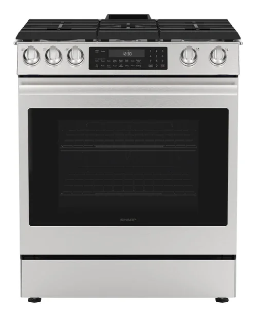 30 In. 5 Burner 6.1 Cu. Ft. Slide-in Gas Range With True European Convection